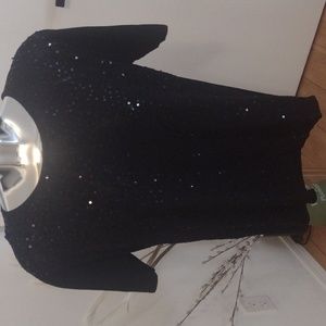 Vintage VALENTI Rome,New York,Paris short sleeve sequin top